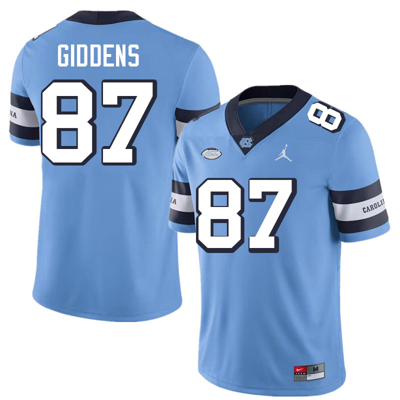 #87 Trey Giddens North Carolina Tar Heels College Football Jersey Stitched-Retro Blue